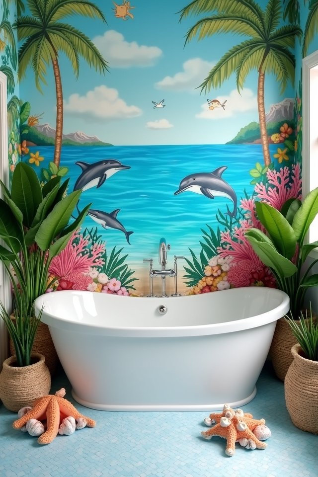whimsical seaside bathroom decor