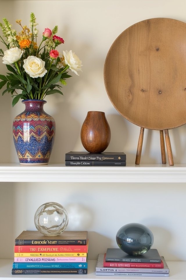 whimsical shelf art display