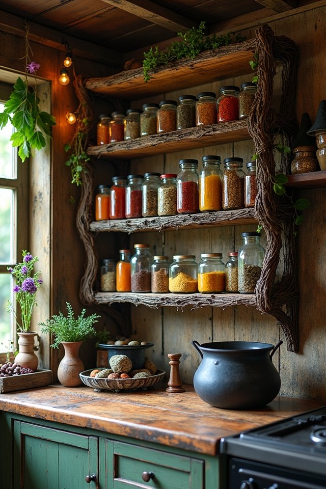 whimsical spice rack display