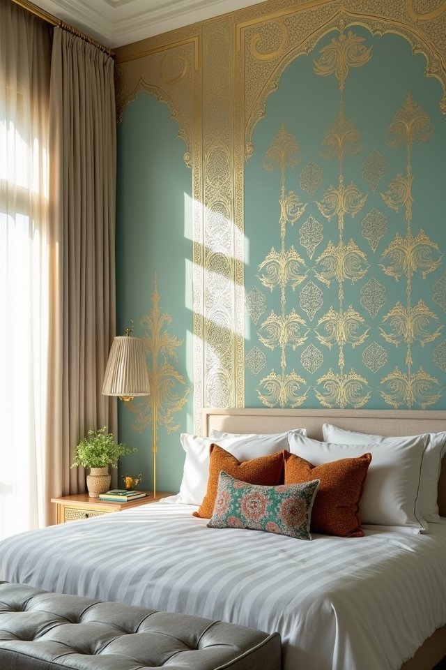 whimsical stenciled wall designs