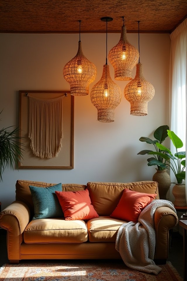 whimsical woven pendant lights