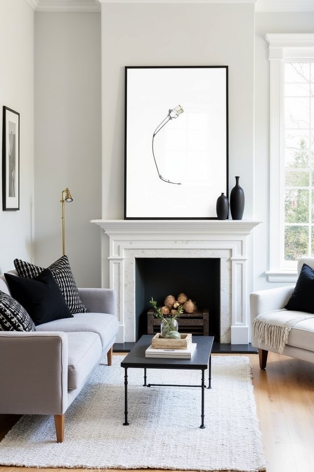 whitewashed rustic living room