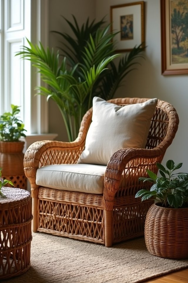 wicker charm enhances comfort