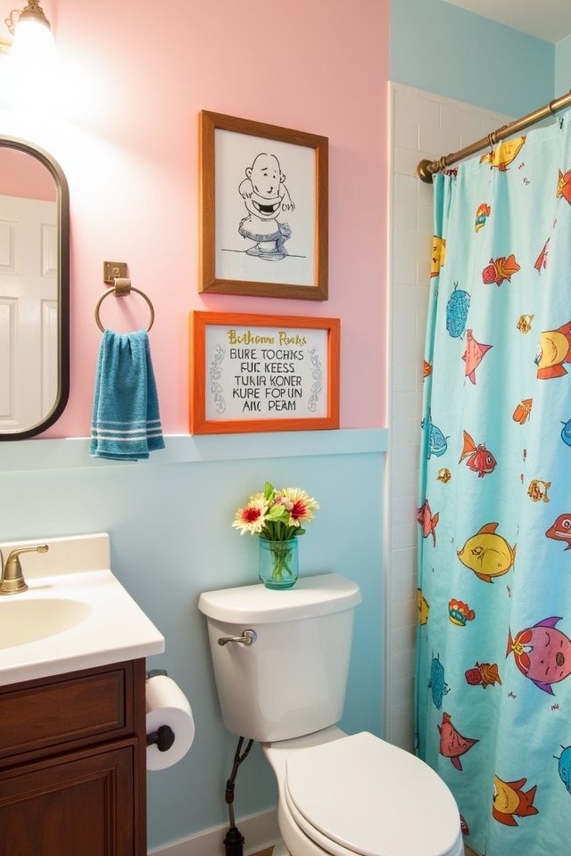 witty bathroom wall art