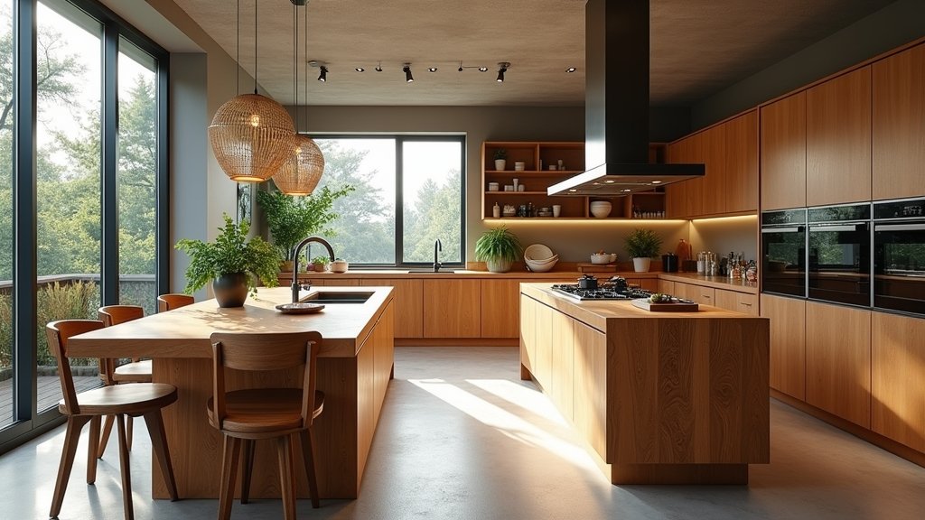 wood countertops and accents