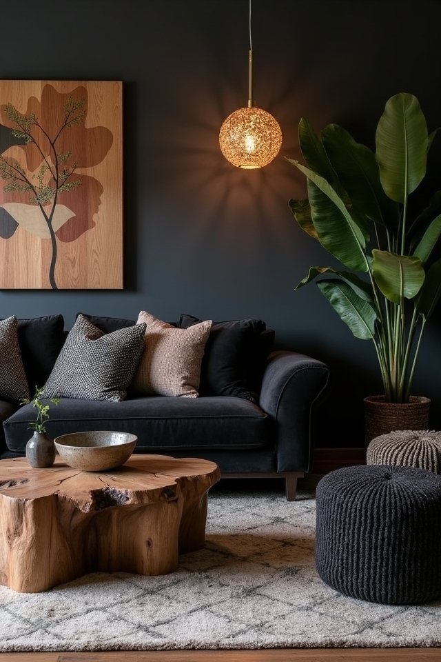 wood sculptures black decor