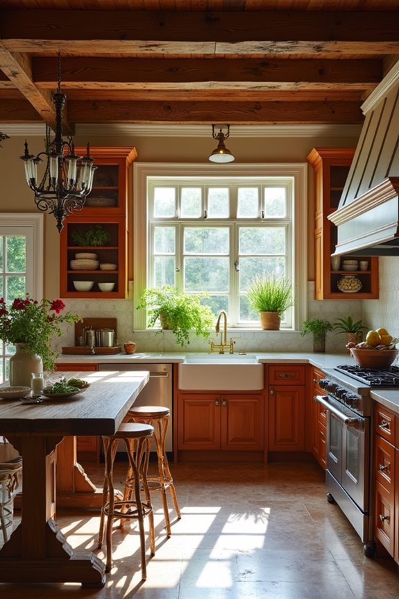 wooden accents enhance warmth