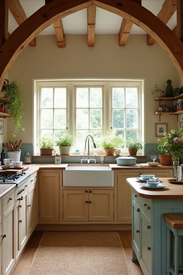 wooden beams enhance kitchens
