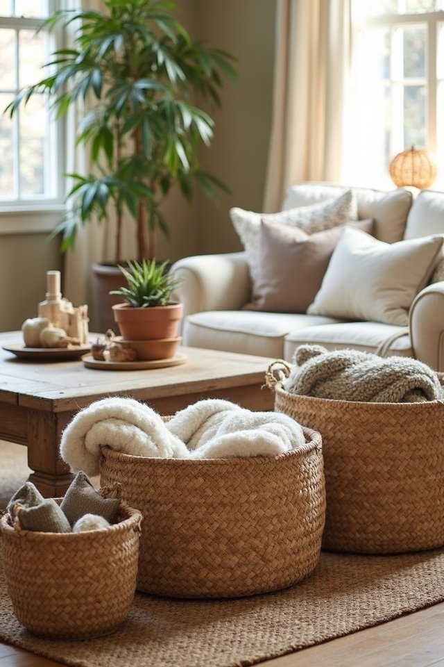 woven baskets for stylish storage