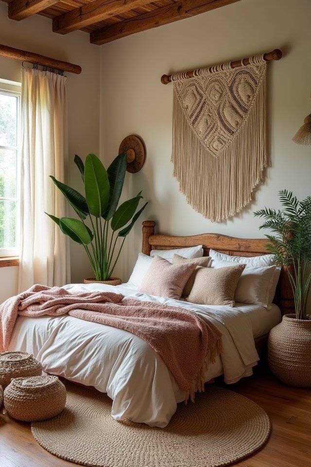 woven wall hangings enhance coziness