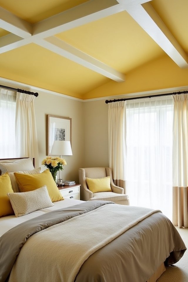 yellow ceiling brightens space