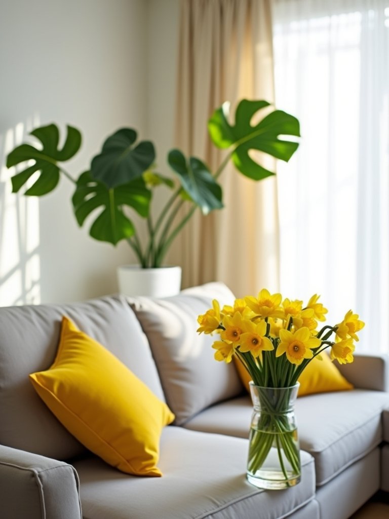 yellow floral arrangements brighten
