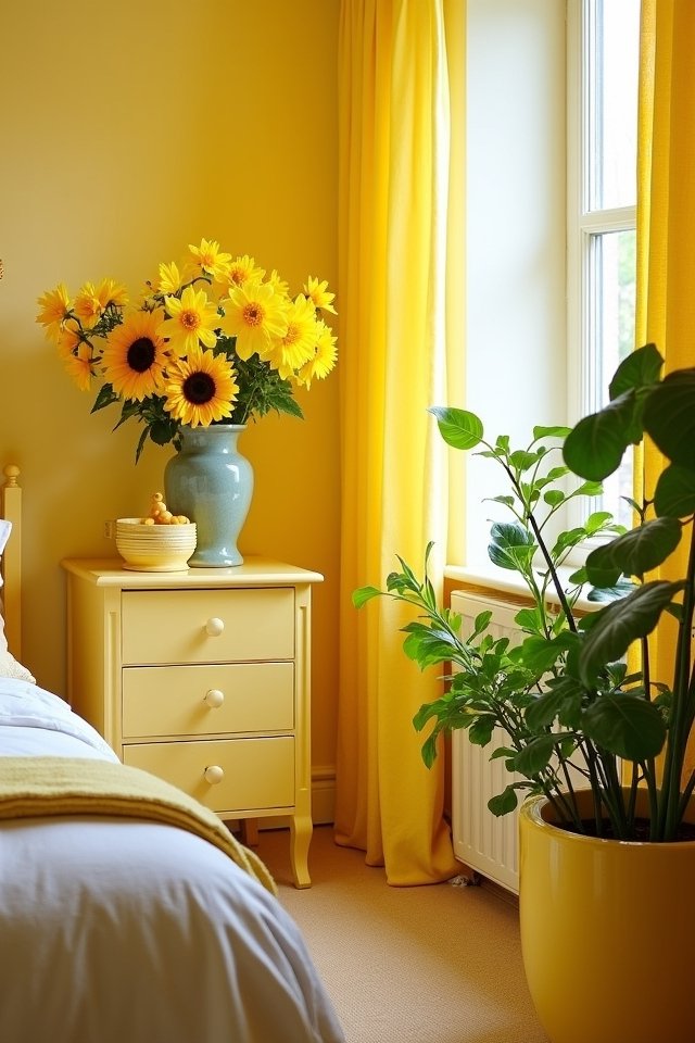yellow plants brighten rooms