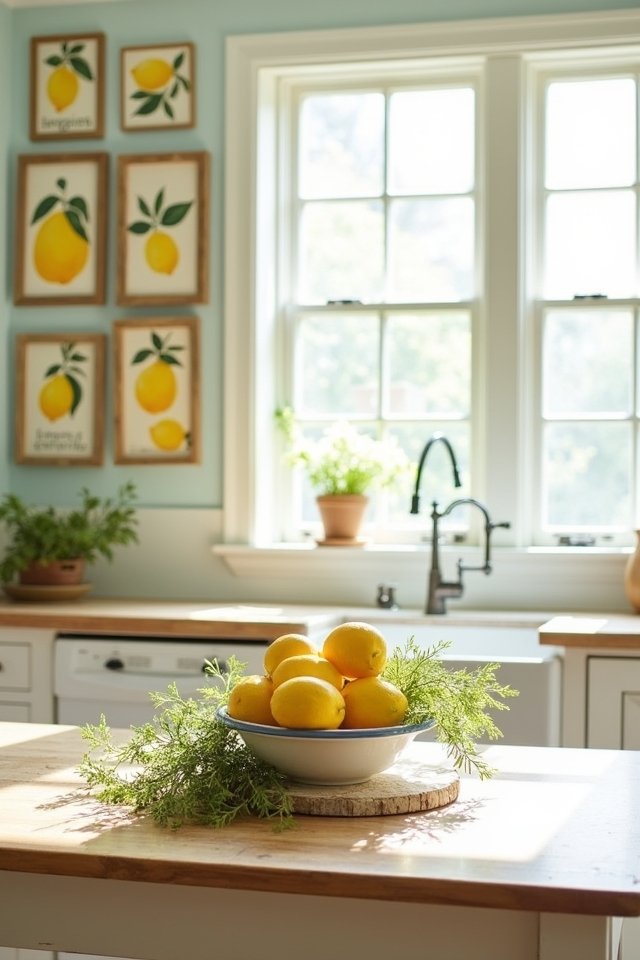 zesty lemon themed wall art
