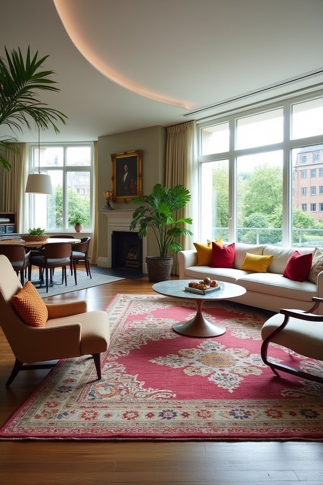 zoning distinct areas with rugs